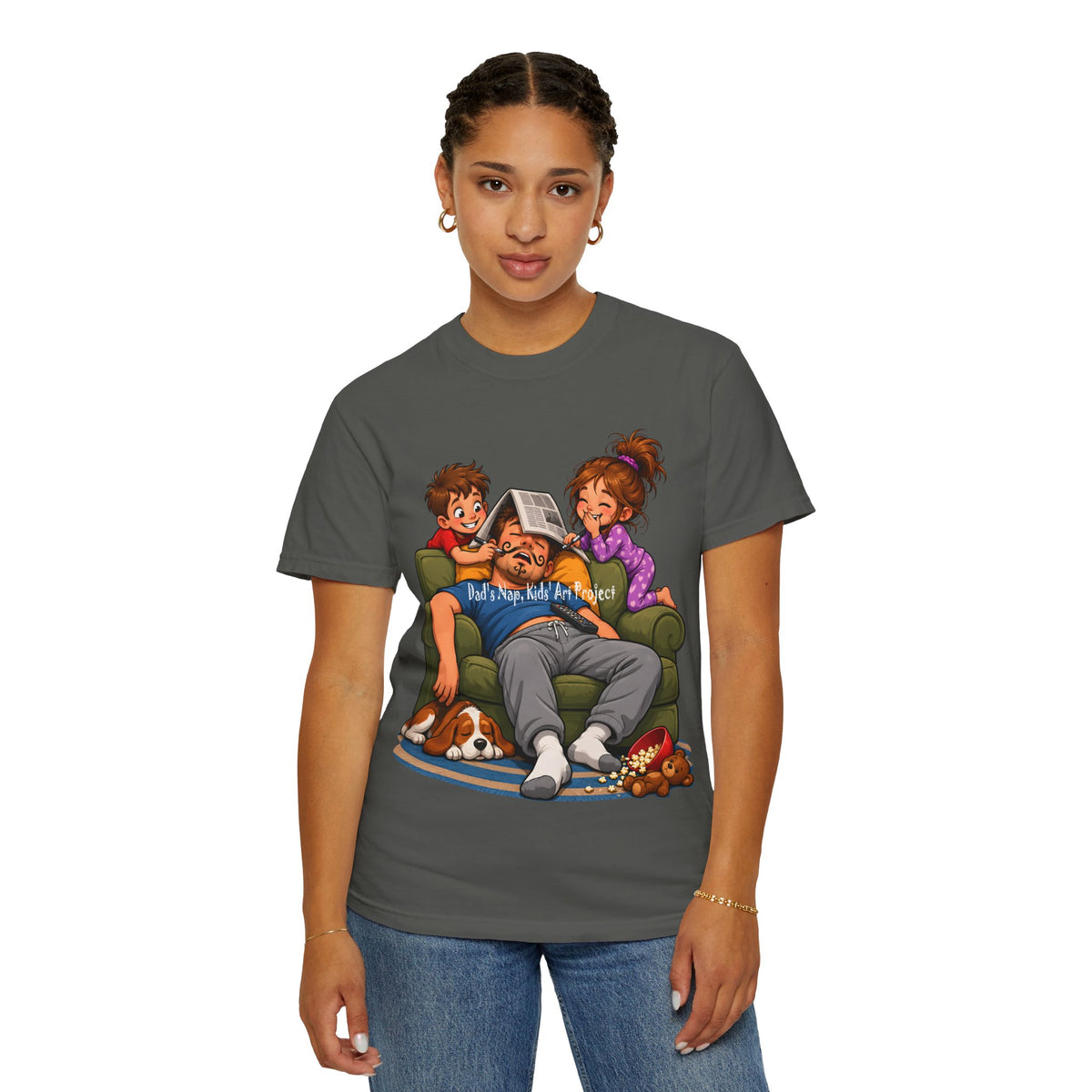 Funny Dad Nap T-Shirt | Kids Prank Sleeping Dad Father's Day Graphic Tee