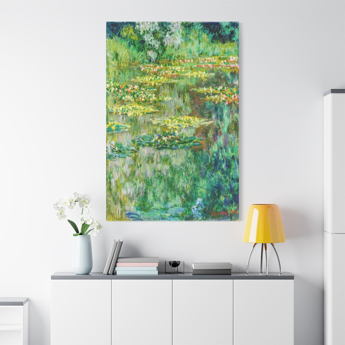 Claude Monet Water Lily Pond Wall Art – Vintage Impressionist Botanical Print