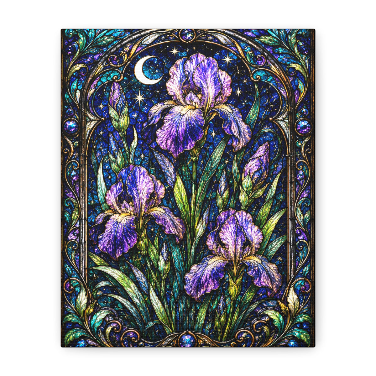 Iris Moon Matte Canvas Wall Art — Stretched Floral Botanical Print