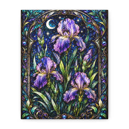 Iris Moon Matte Canvas Wall Art — Stretched Floral Botanical Print