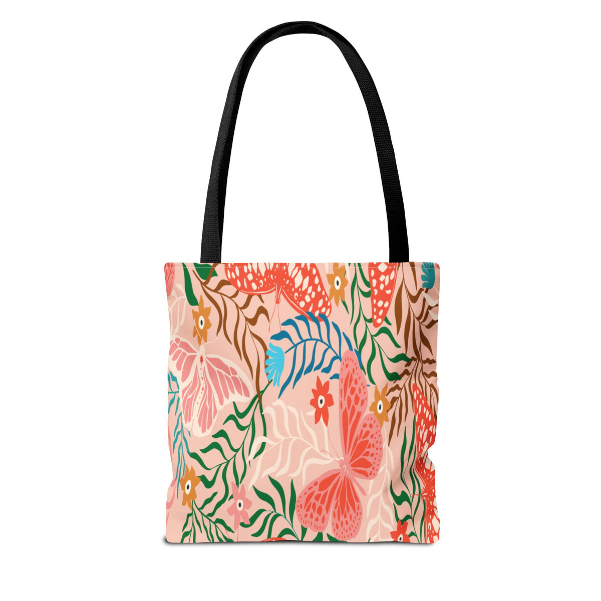Floral Pattern Tote Bag — Pink Botanical All-Over Print