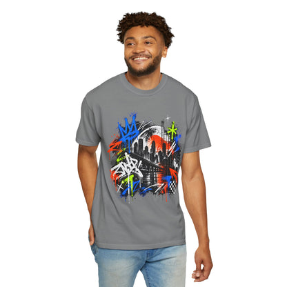 Urban Neon Graffiti Cityscape Streetwear T-Shirt