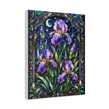 Iris Moon Matte Canvas Wall Art — Stretched Floral Botanical Print