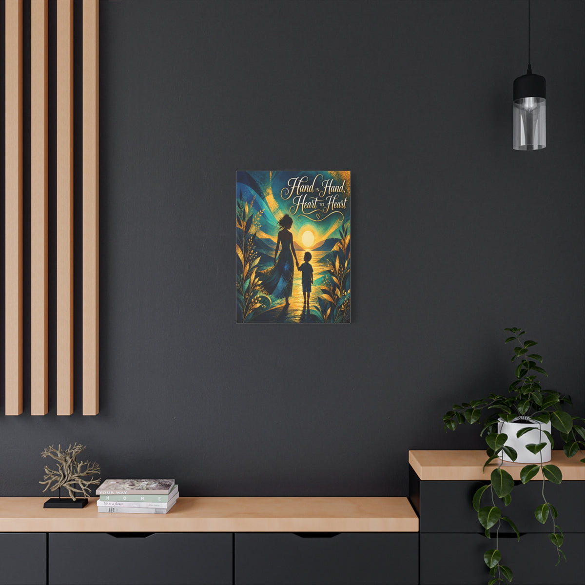 Hand in Hand, Heart to Heart Mother and Son Wall Art