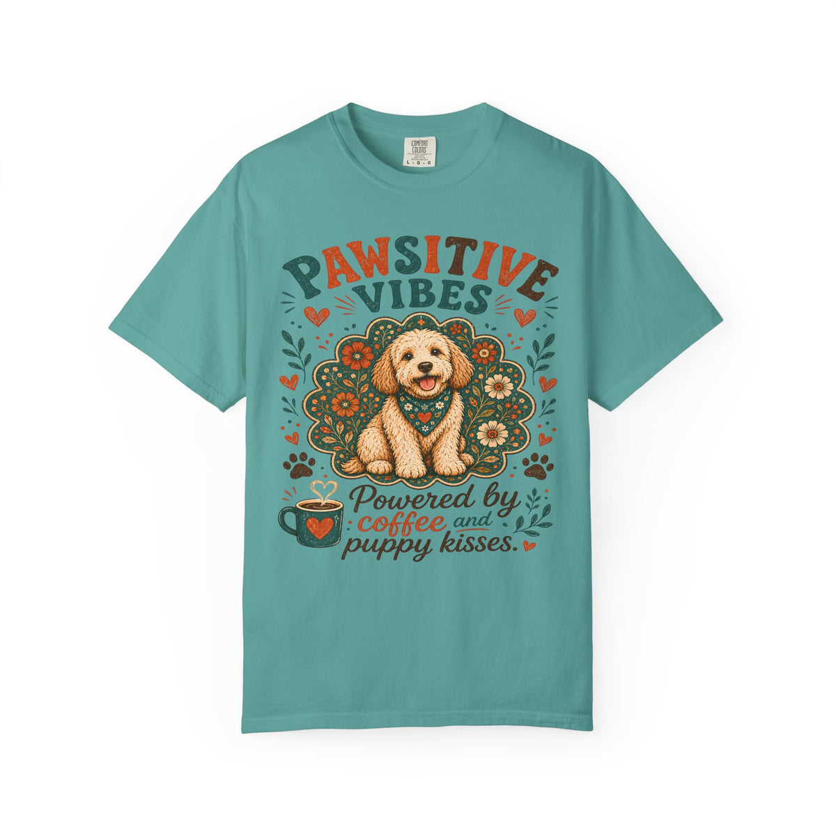 Pawsitive Vibes | Coffee & Puppy Kisses Dog Lover T-shirt