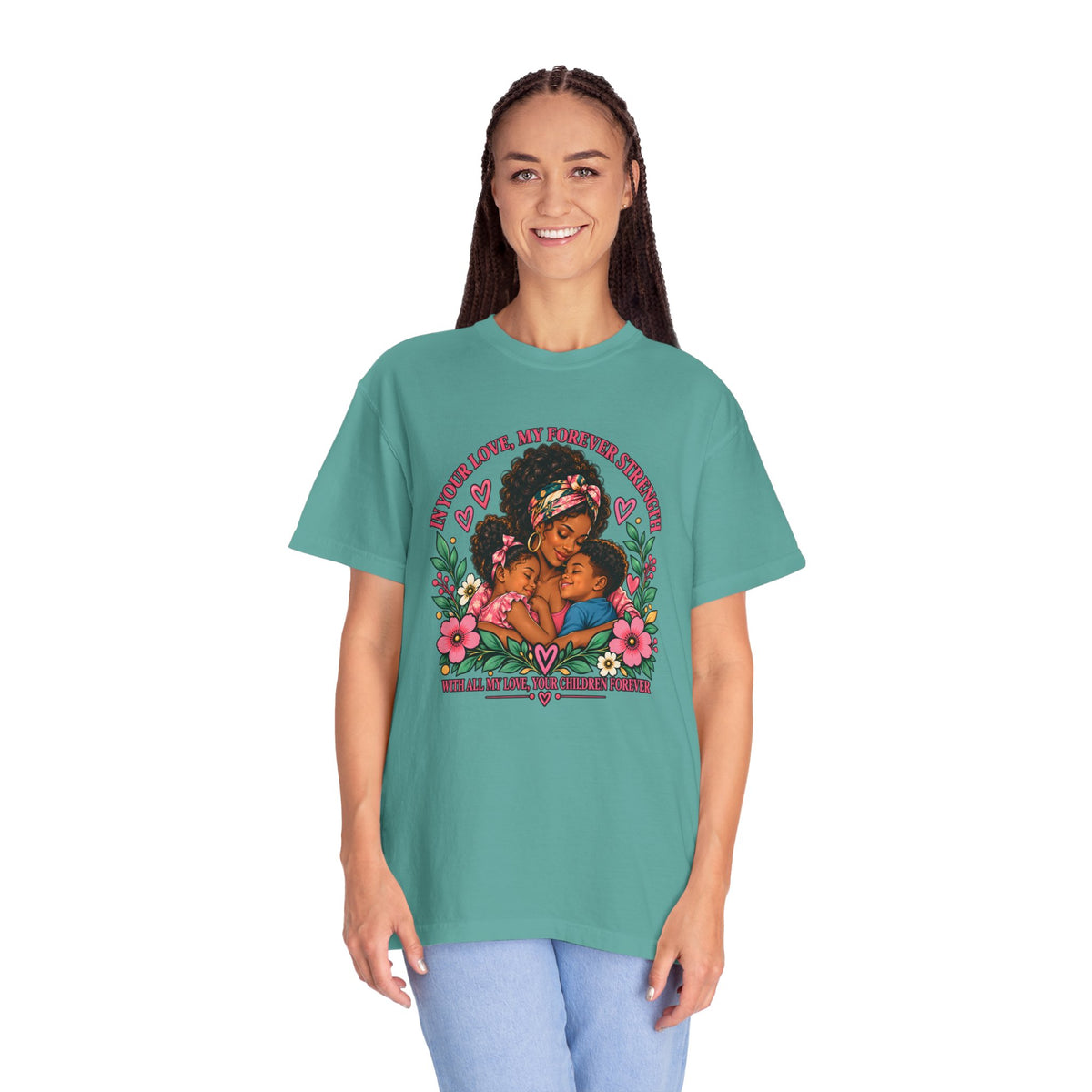 Black Mom & Children Love T-Shirt – Forever Strength Mother’s Day Gift