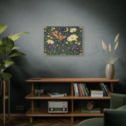 Moonlit Moth Botanical Canvas 16 x 12" and 32 x 24"