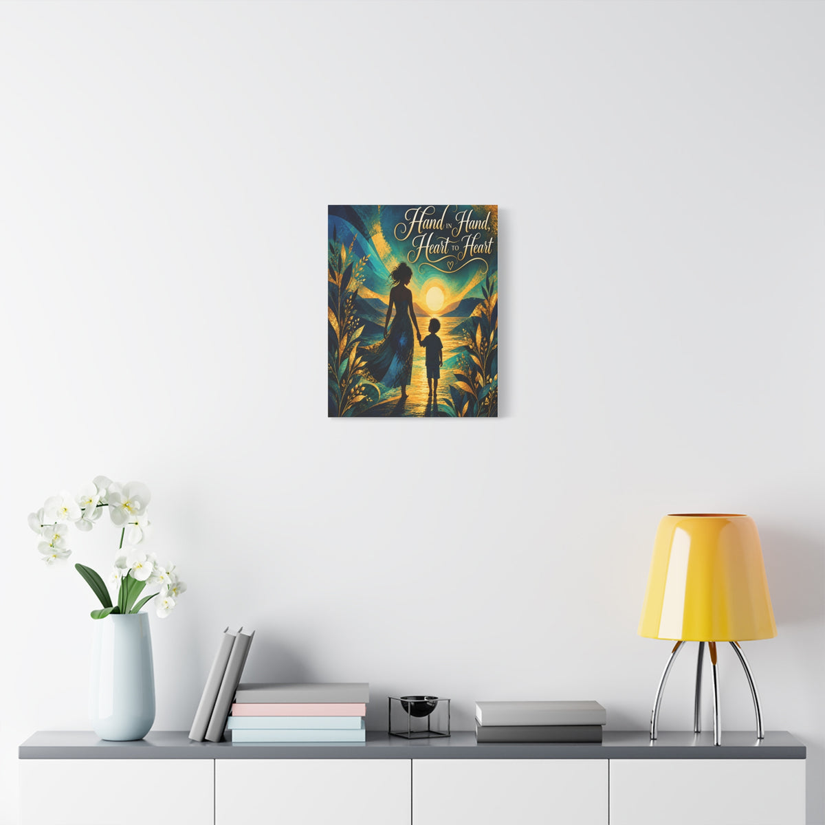 Hand in Hand, Heart to Heart Mother and Son Wall Art