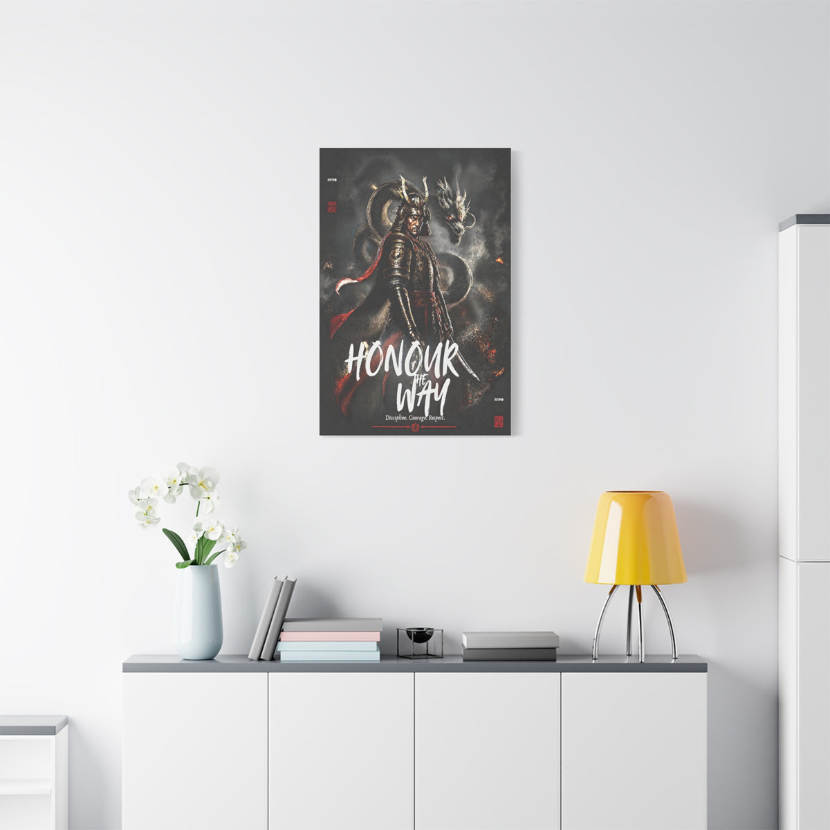 Samurai Warrior Canvas Print — "Honour the Way" Matte Stretched Wall Art