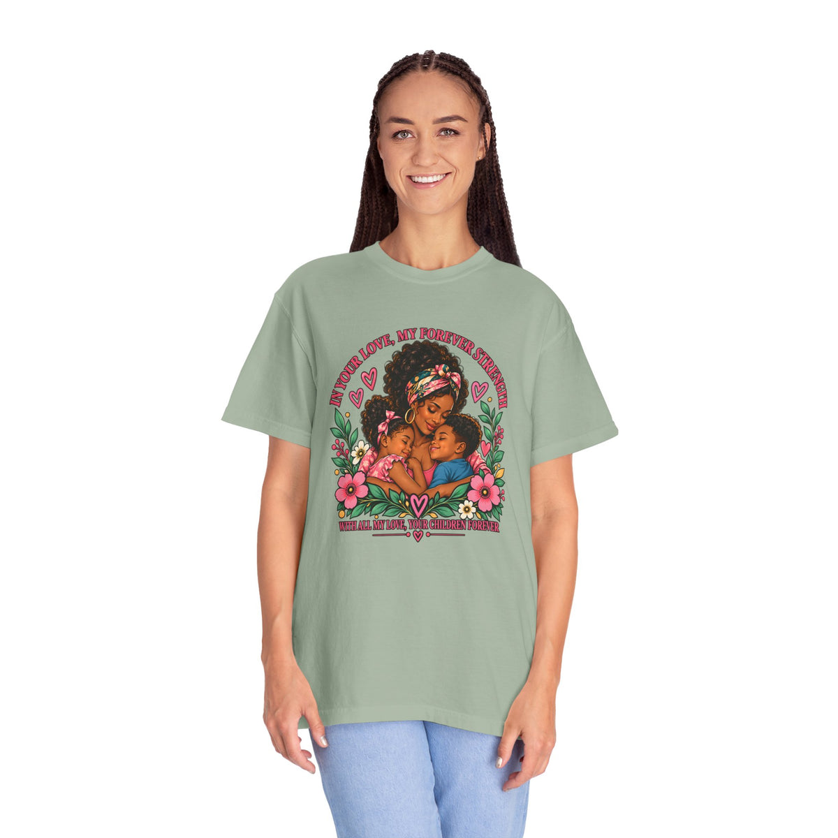 Black Mom & Children Love T-Shirt – Forever Strength Mother’s Day Gift
