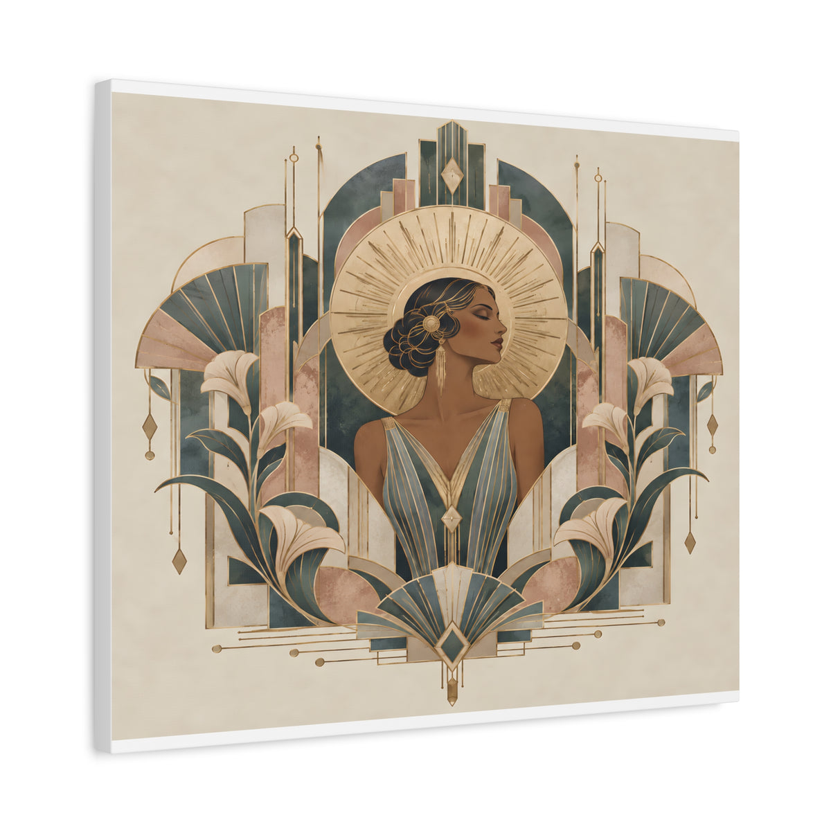 Art Deco Woman Wall Art | Golden Muse Vintage Glamour Print