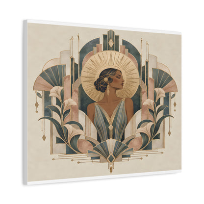Art Deco Woman Wall Art | Golden Muse Vintage Glamour Print
