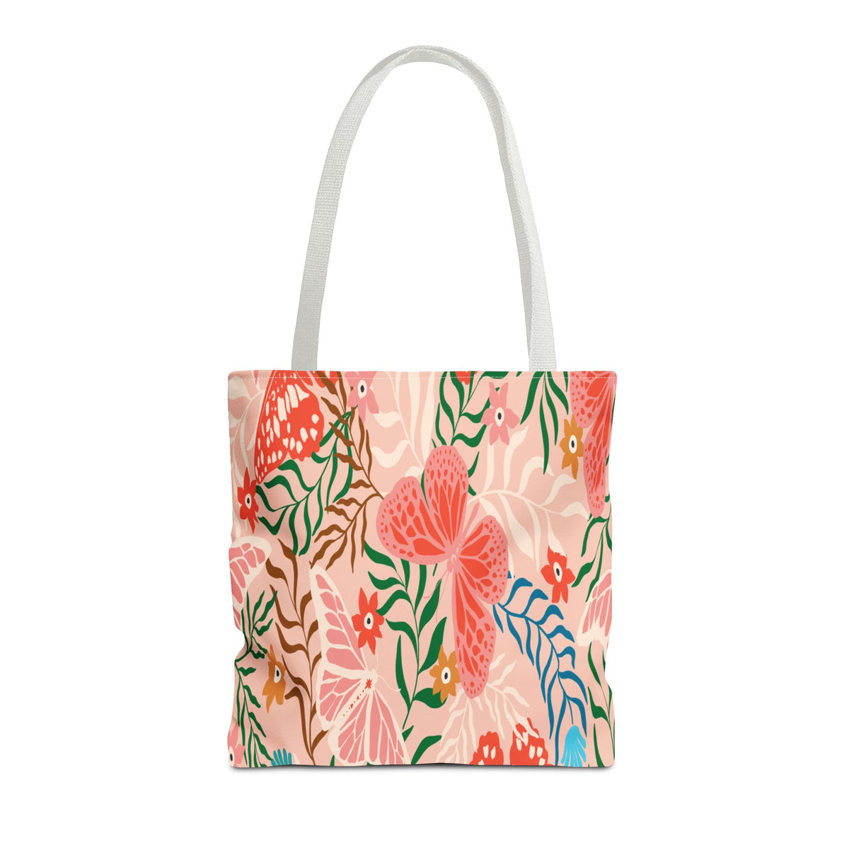 Floral Pattern Tote Bag — Pink Botanical All-Over Print