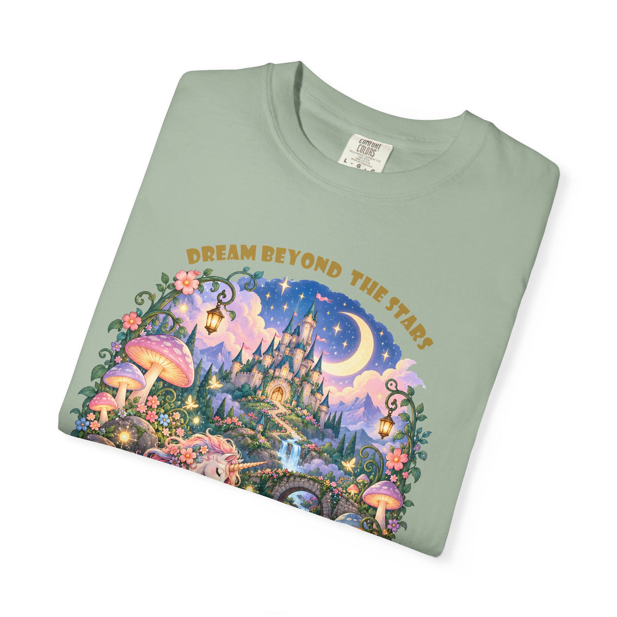 Enchanted Unicorn & Dragon Fairytale T-Shirt – Magical Castle Garden