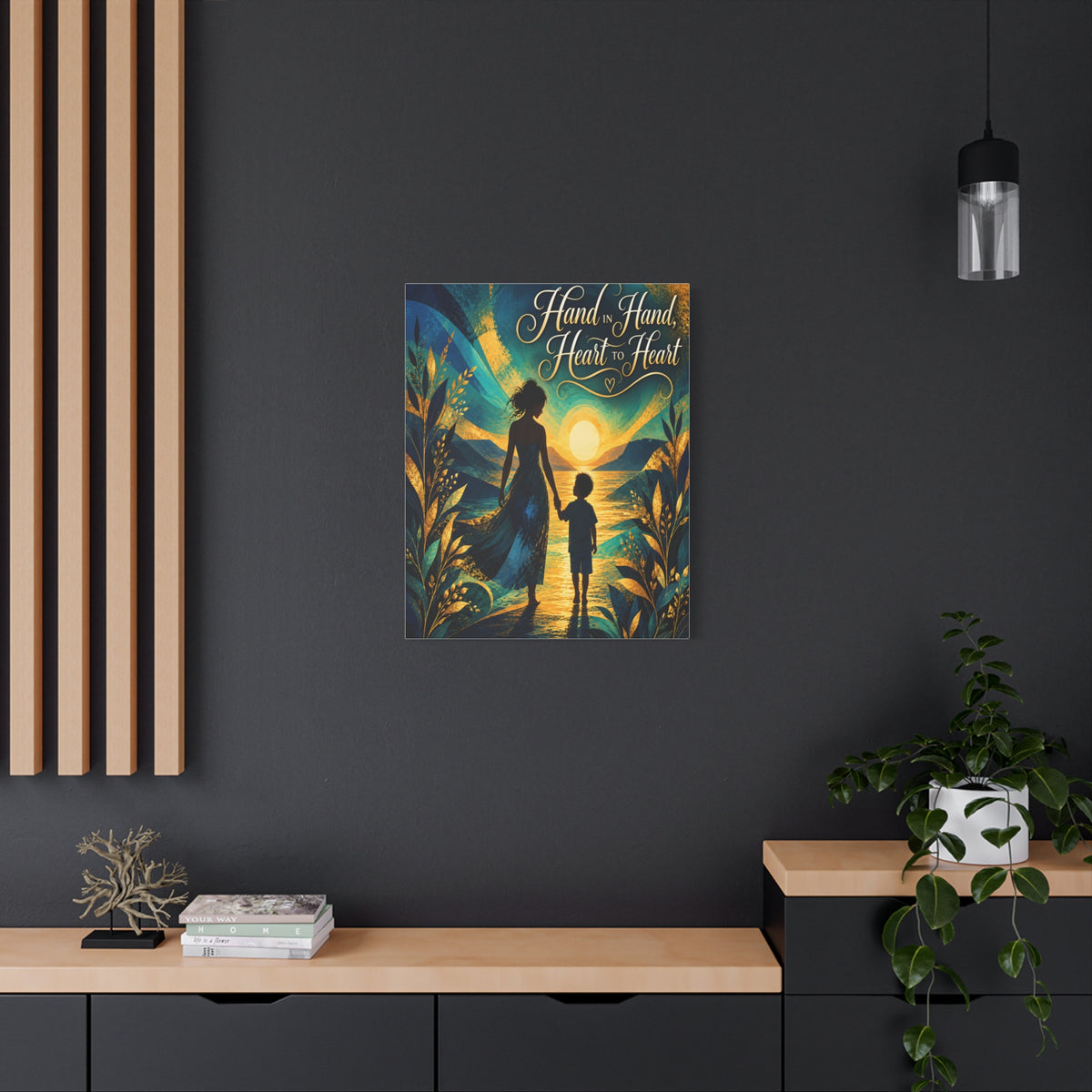 Hand in Hand, Heart to Heart Mother and Son Wall Art