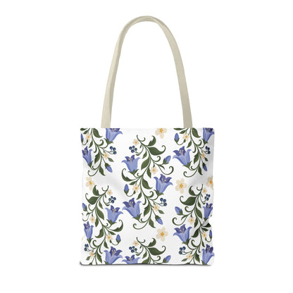 Bluebell Floral Tote Bag – All-Over Print Reusable Canvas Tote