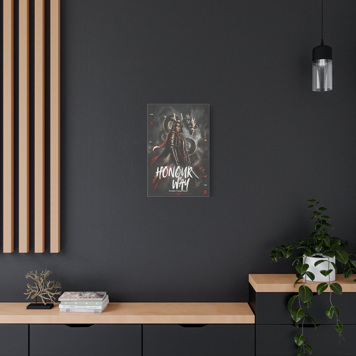 Samurai Warrior Canvas Print — "Honour the Way" Matte Stretched Wall Art