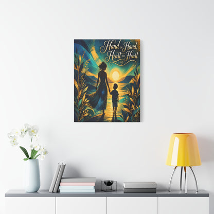 Hand in Hand, Heart to Heart Mother and Son Wall Art