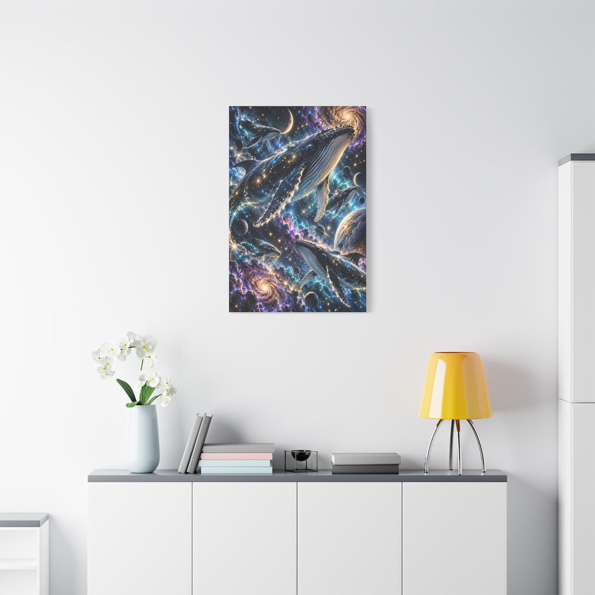 Celestial Whale Migration Galaxy Fantasy Wall Art