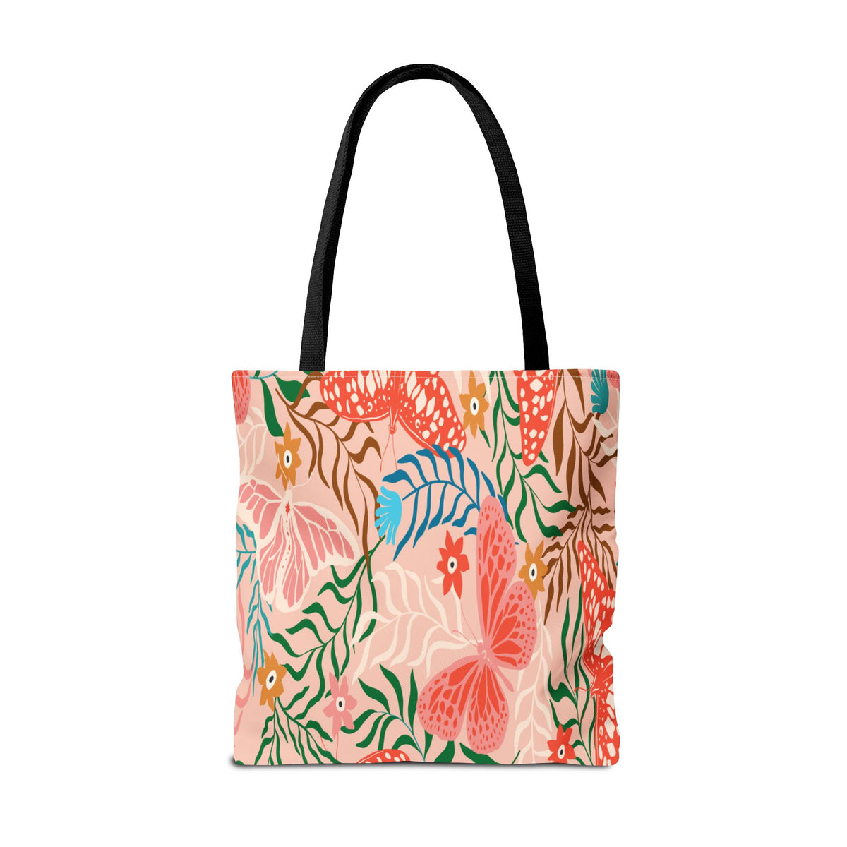 Floral Pattern Tote Bag — Pink Botanical All-Over Print