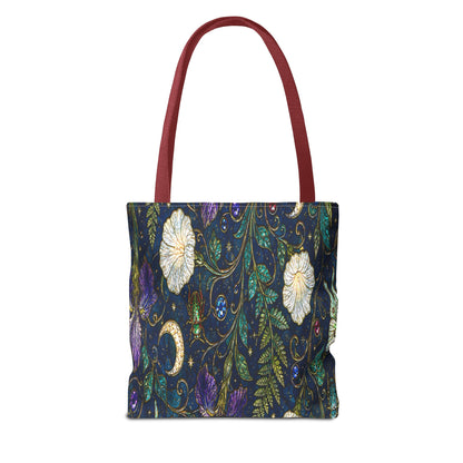 Moonlit Menagerie Garden | Celestial Botanical Tote Bag