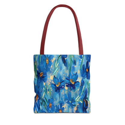 Cobalt Wildflower Meadow – Blue & Gold Painterly Floral Pattern