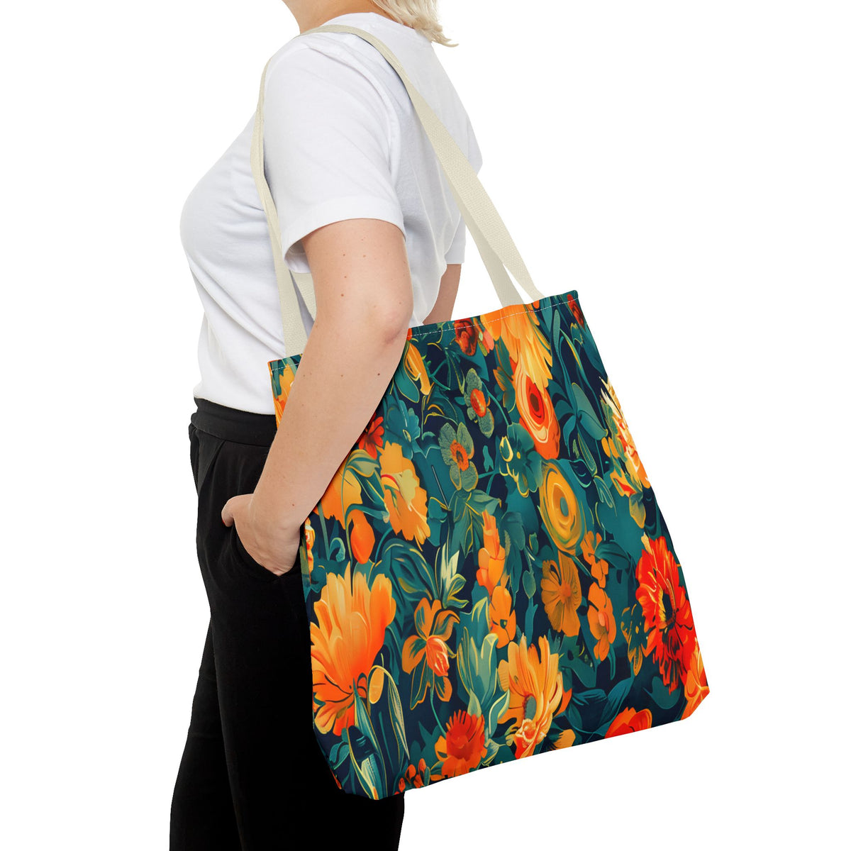 Floral Garden Tote Bag — Vibrant Botanical All-Over Print