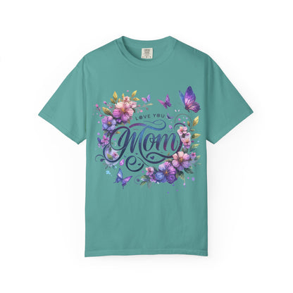 Love You Mom Floral Butterfly Gift Design