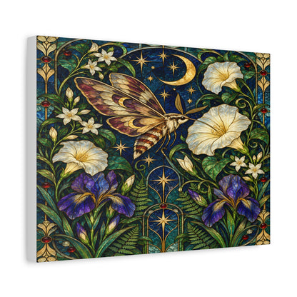 Moonlit Moth Botanical Canvas 16 x 12" and 32 x 24"