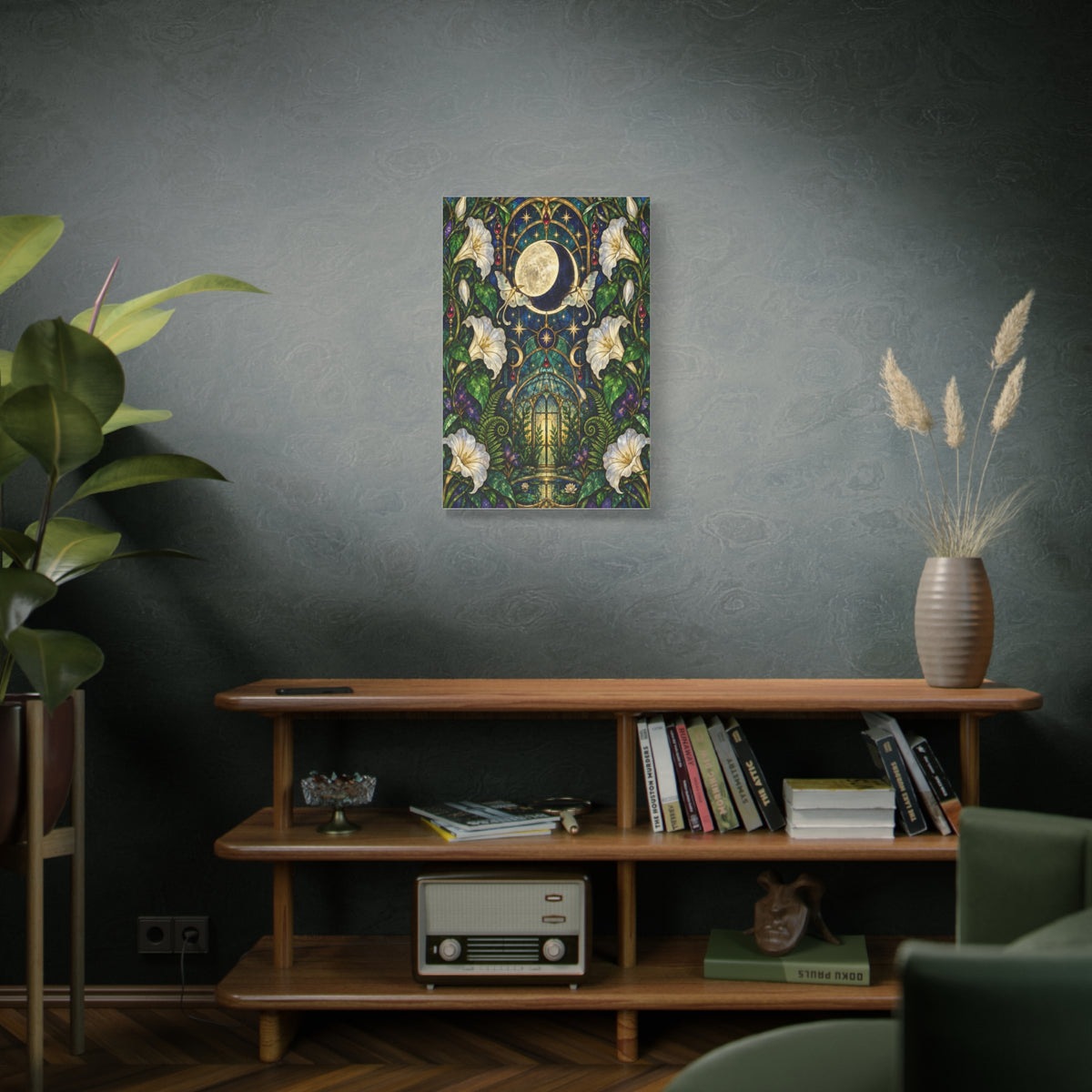 Midnight Iris Cathedral Wall Art — Stretched Matte Canvas 5 sizes