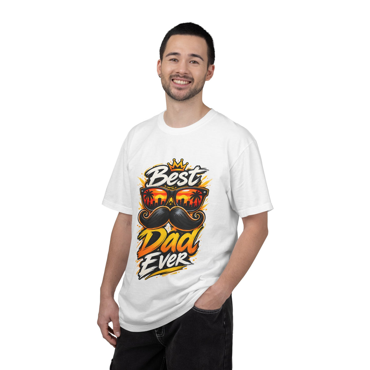 Best Dad Ever T-Shirt | Retro Sunglasses & Mustache Father's Day Tee