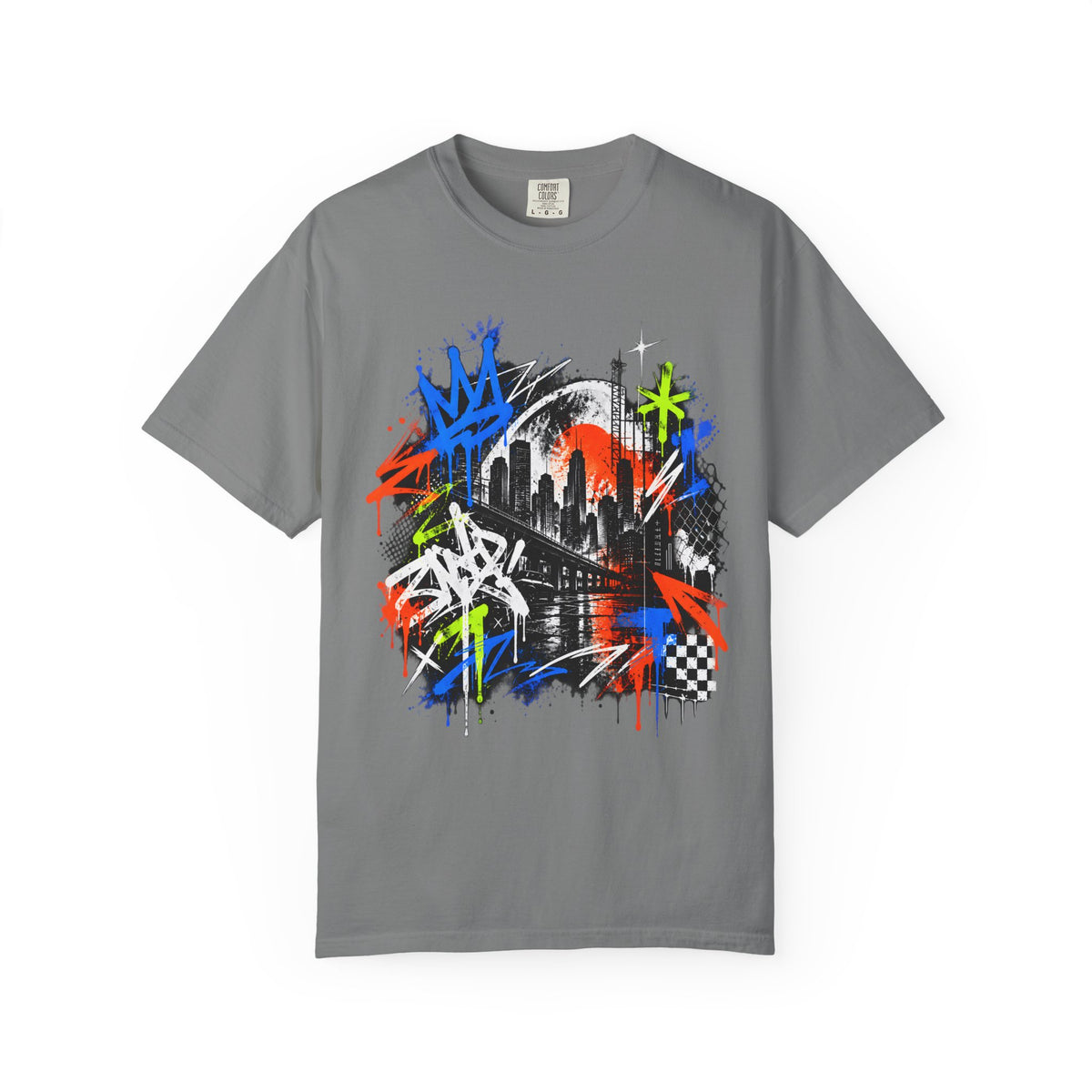Urban Neon Graffiti Cityscape Streetwear T-Shirt