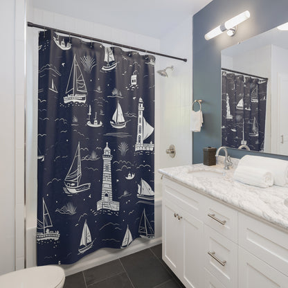Lighthouse and Boats Shower Curtains