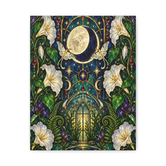 Midnight Iris Cathedral Wall Art — Stretched Matte Canvas 5 sizes