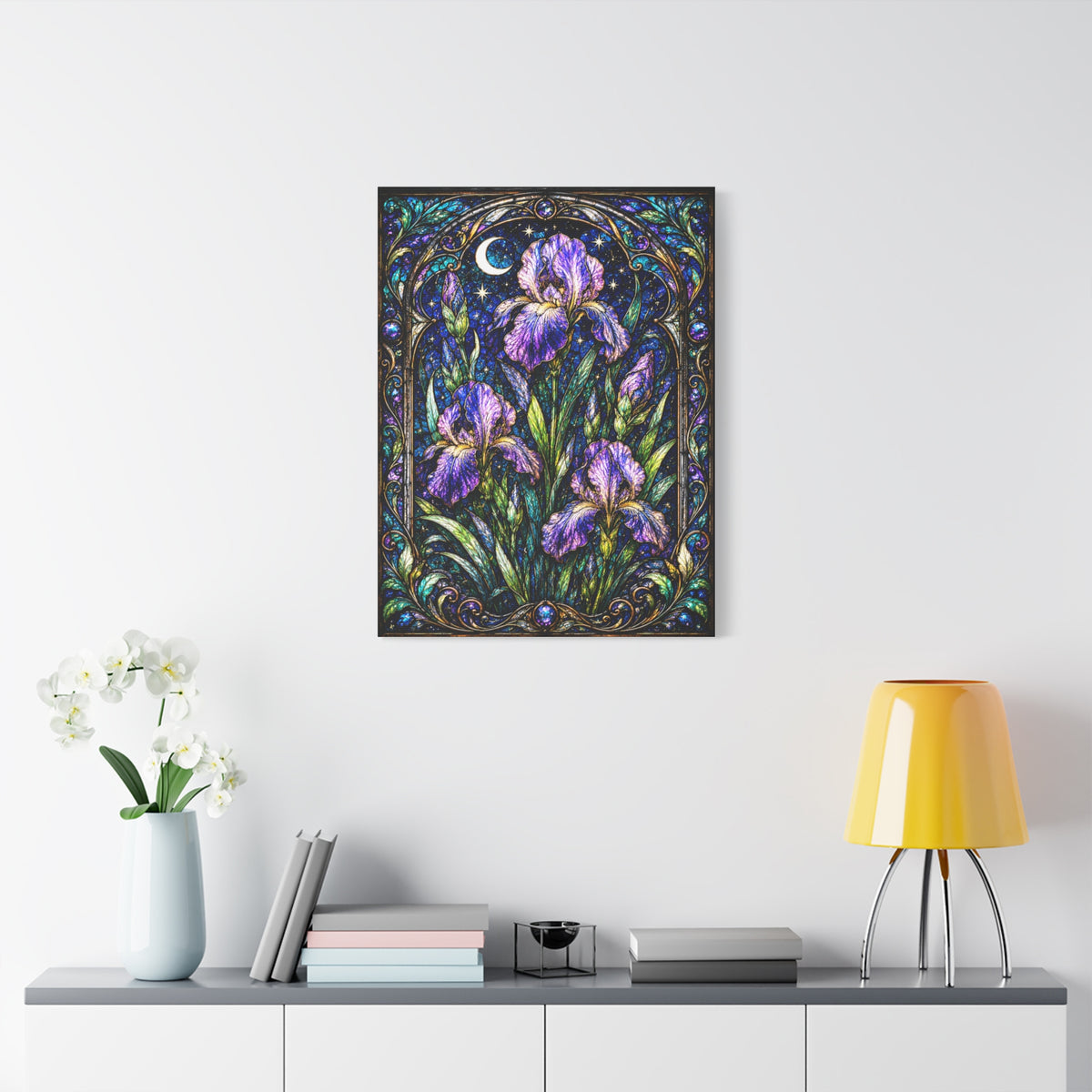 Iris Moon Matte Canvas Wall Art — Stretched Floral Botanical Print