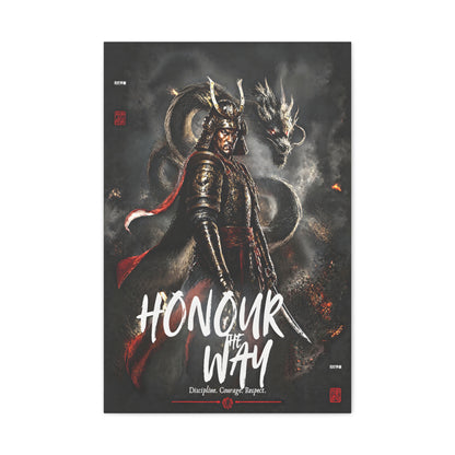 Samurai Warrior Canvas Print — "Honour the Way" Matte Stretched Wall Art