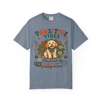 Pawsitive Vibes | Coffee & Puppy Kisses Dog Lover T-shirt