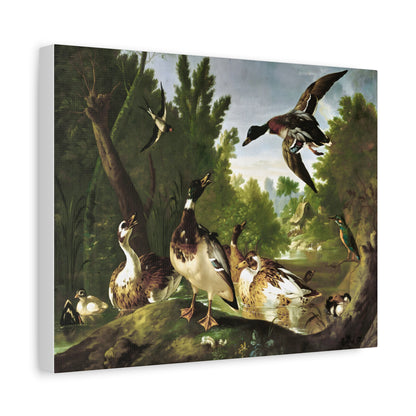 Vintage Ducks & Kingfisher Wall Art | Antique Woodland Bird Painting