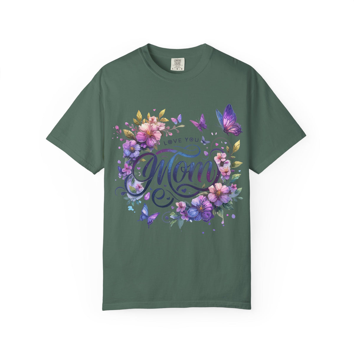 Love You Mom Floral Butterfly Gift Design