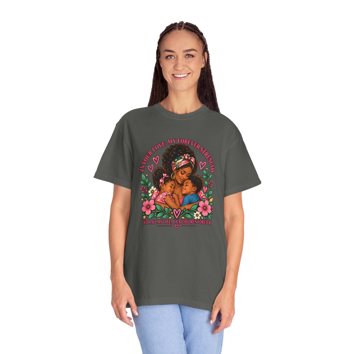 Black Mom & Children Love T-Shirt – Forever Strength Mother’s Day Gift