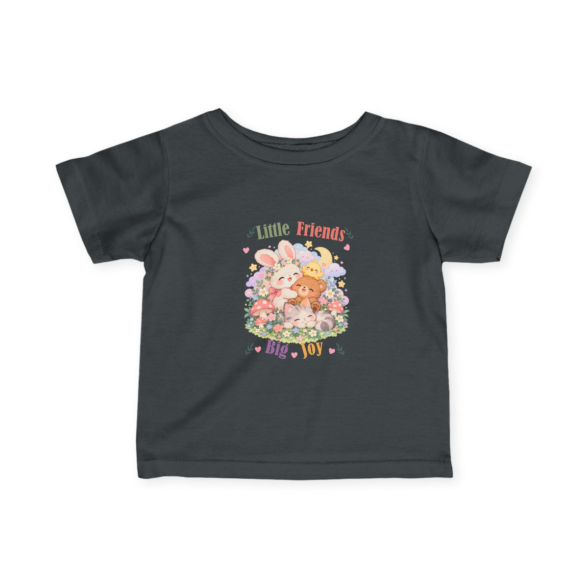 Little Friends Big Joy Kids T-Shirt | Cute Kawaii Woodland Animal Tee