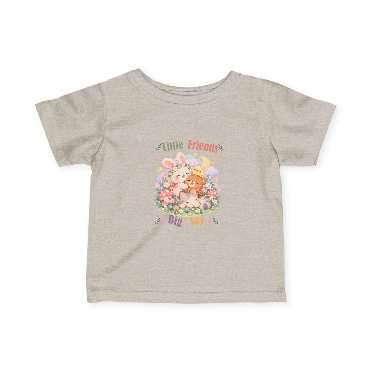 Little Friends Big Joy Kids T-Shirt | Cute Kawaii Woodland Animal Tee