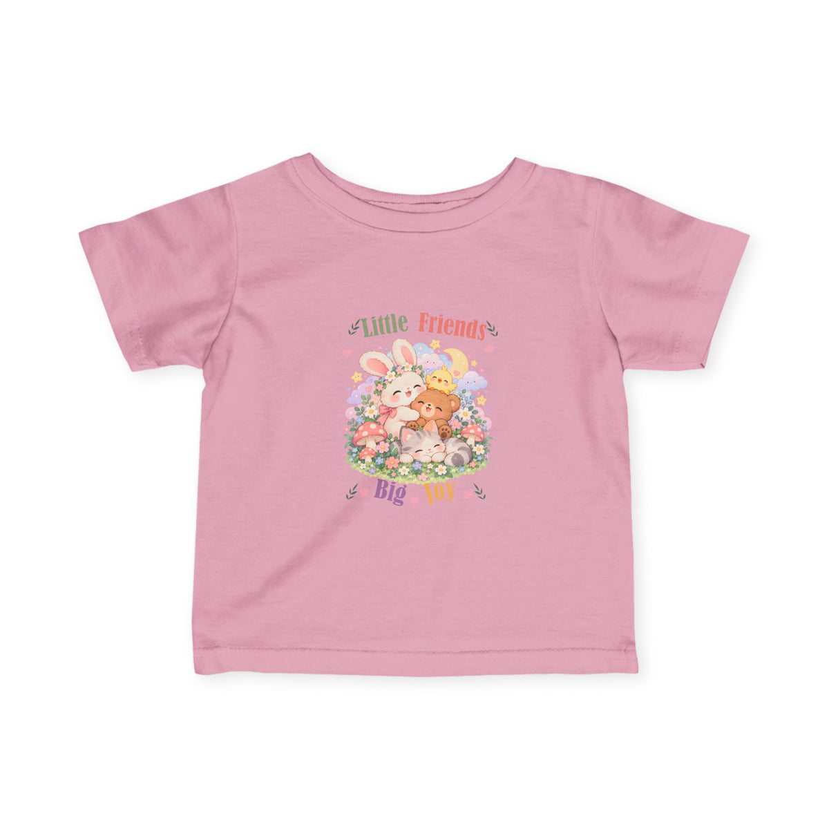 Little Friends Big Joy Kids T-Shirt | Cute Kawaii Woodland Animal Tee