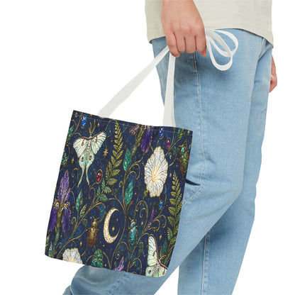 Moonlit Menagerie Garden | Celestial Botanical Tote Bag