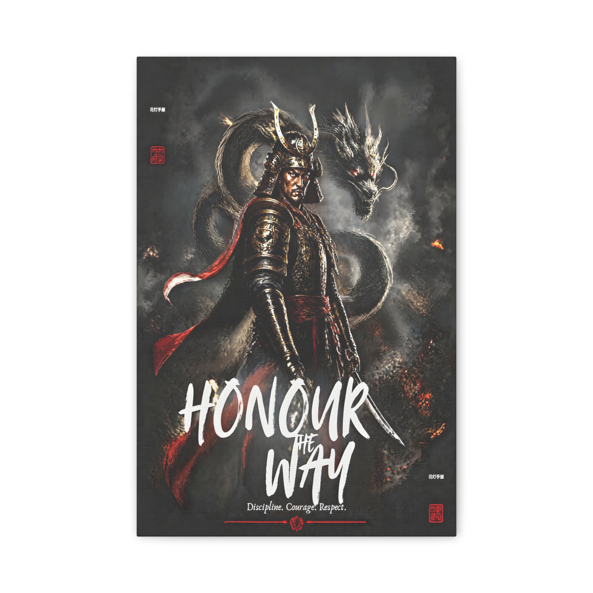 Samurai Warrior Canvas Print — "Honour the Way" Matte Stretched Wall Art