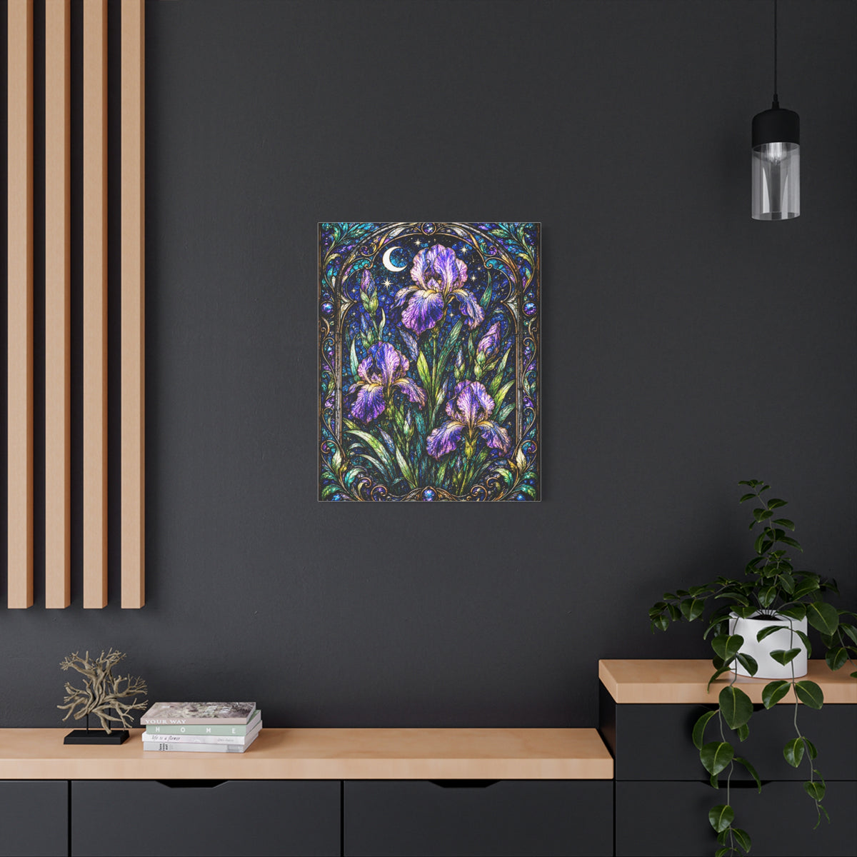Iris Moon Matte Canvas Wall Art — Stretched Floral Botanical Print