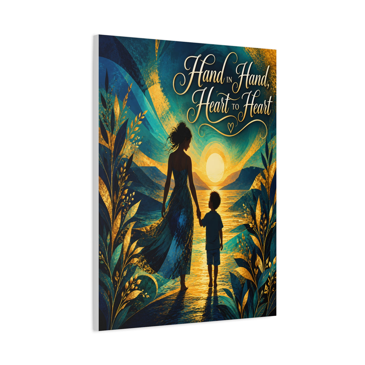 Hand in Hand, Heart to Heart Mother and Son Wall Art