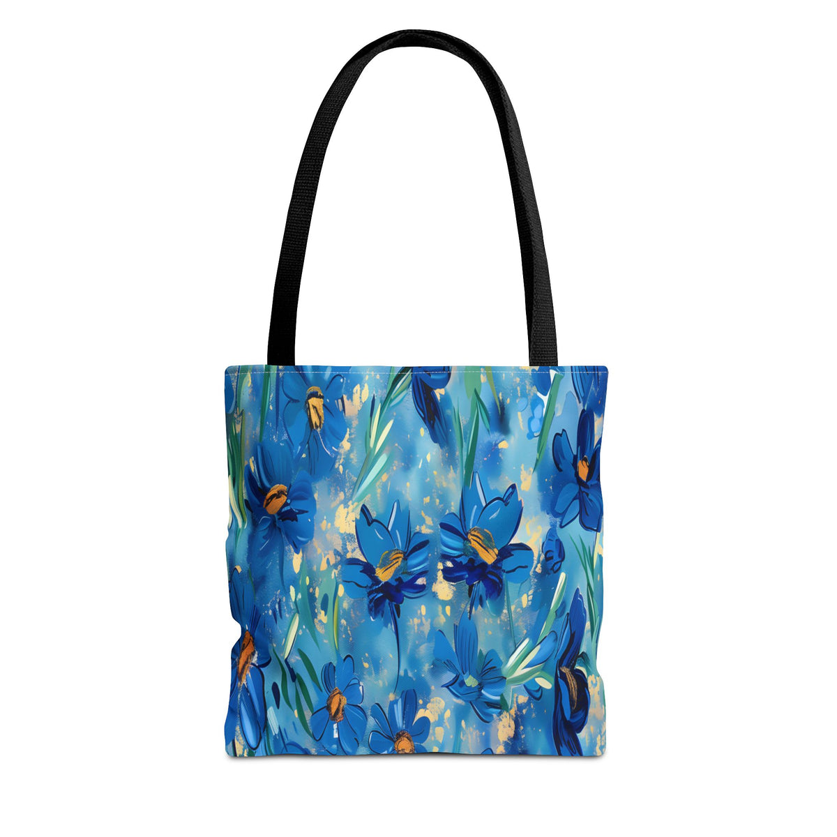 Cobalt Wildflower Meadow – Blue & Gold Painterly Floral Pattern