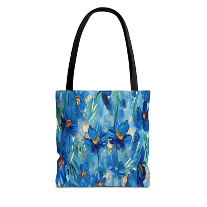 Cobalt Wildflower Meadow – Blue & Gold Painterly Floral Pattern