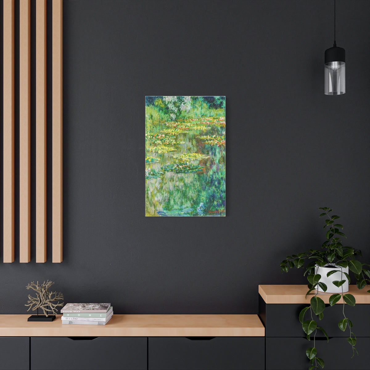 Claude Monet Water Lily Pond Wall Art – Vintage Impressionist Botanical Print